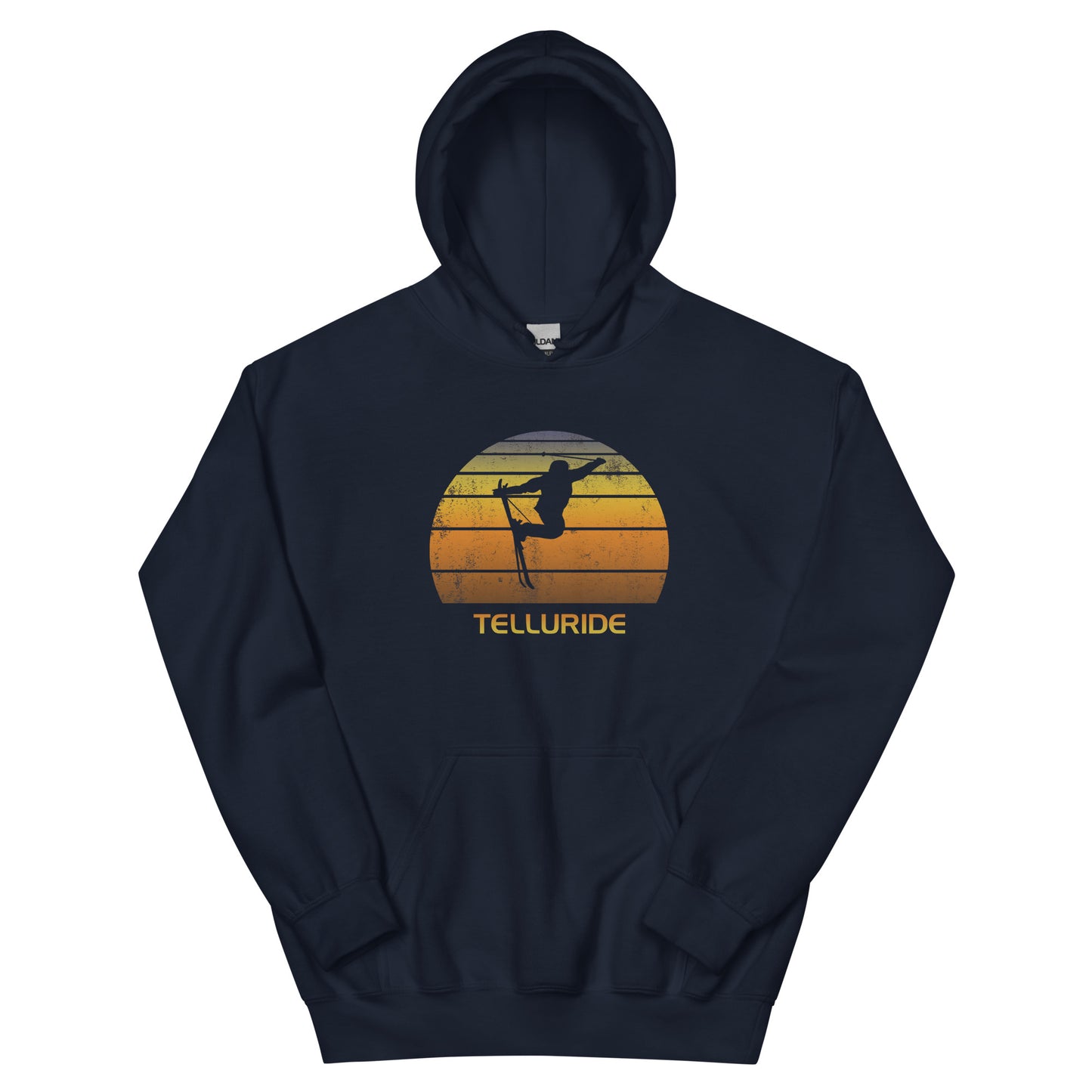 Retro Telluride Colorado Unisex Hoodie Top Sweatshirt Ski Fan Skier Gift Skiing Sunset Vintage Sunrise