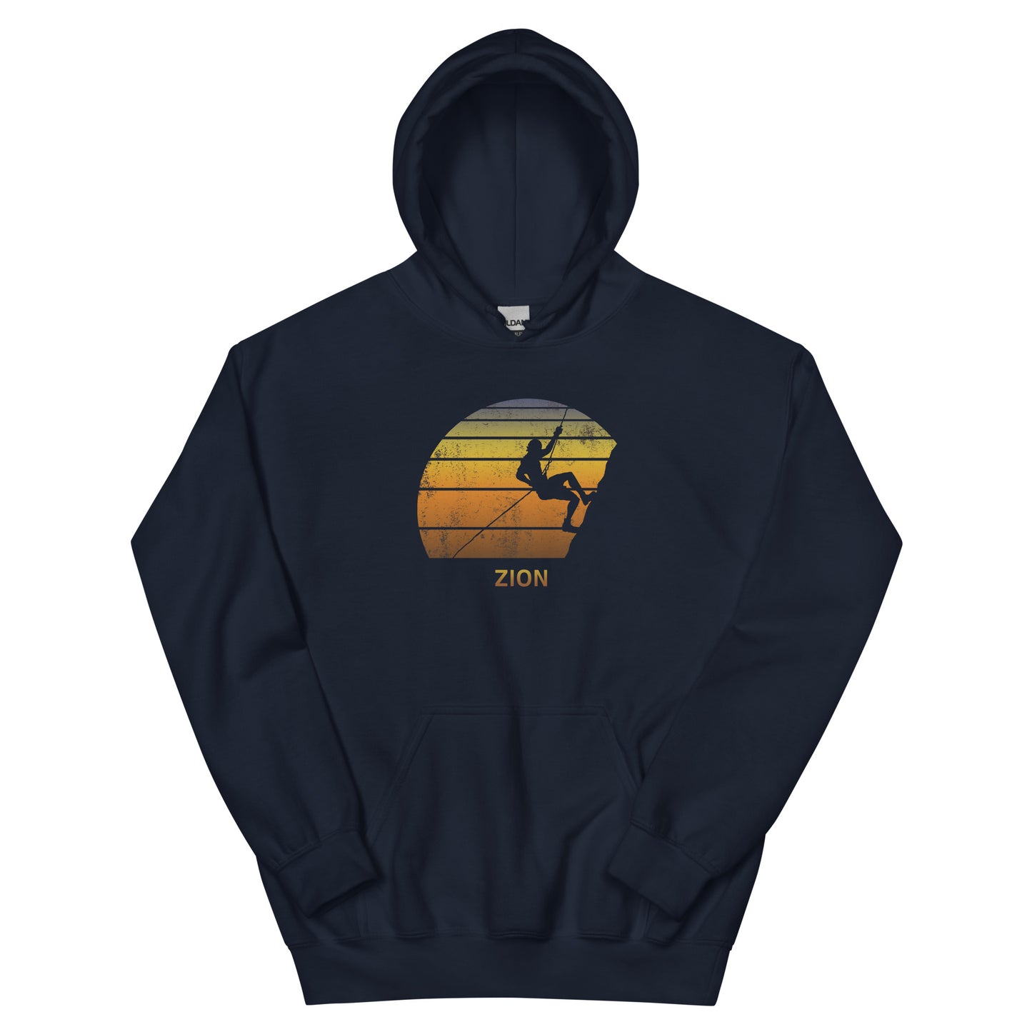 Retro Zion National Park Unisex Hoodie Top Sweatshirt Utah Rock Climbing Fan Bouldering Climber