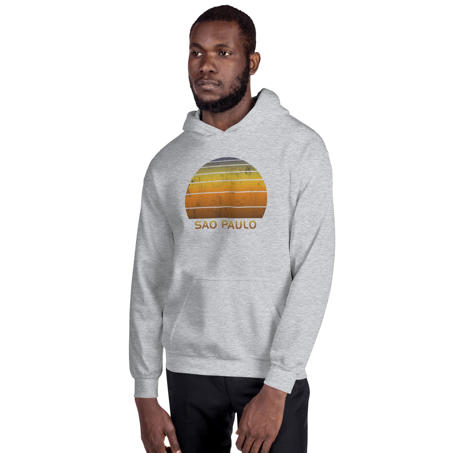 Retro Sao Paulo Brazil Vintage Sunset Vacation Souvenir Unisex Hoodie Top Sweatshirt
