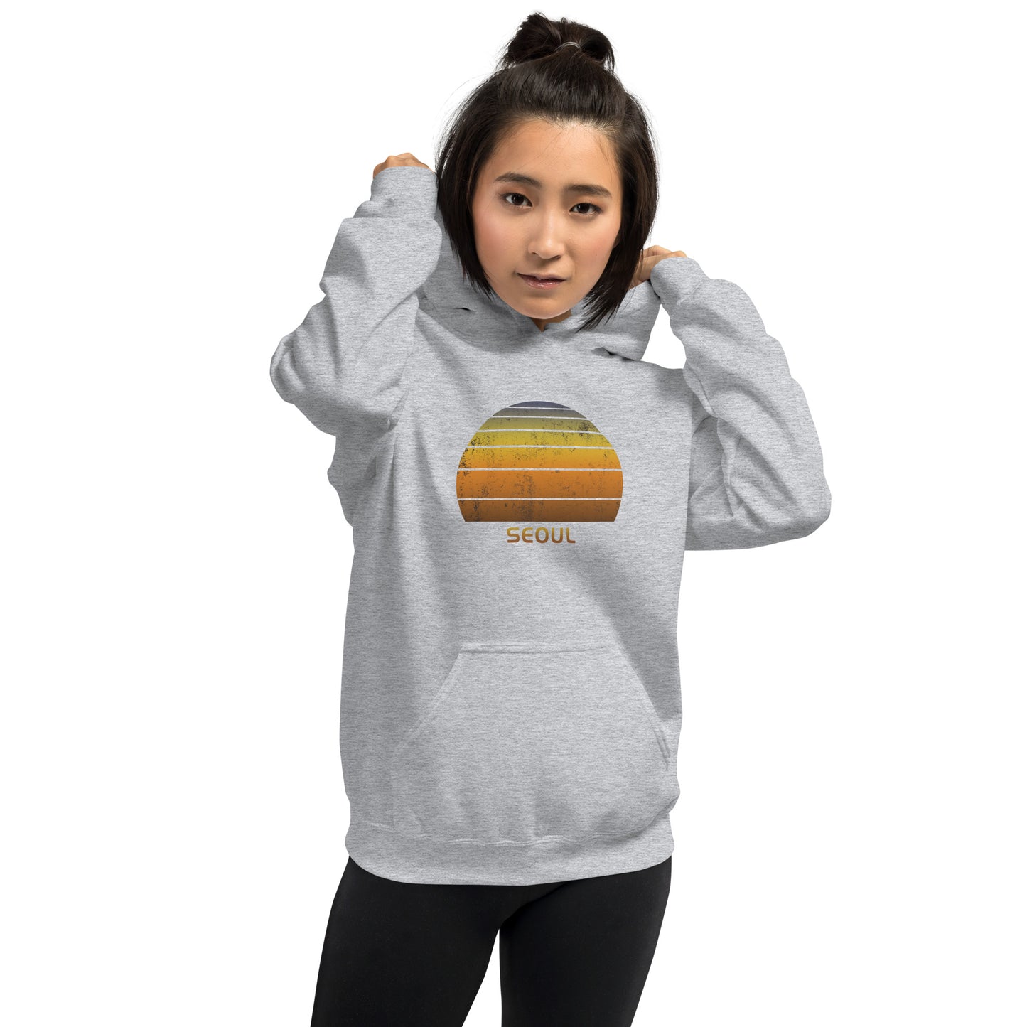 Retro Seoul South Korea Vintage Sunset Vacation Souvenir Unisex Hoodie Top Sweatshirt