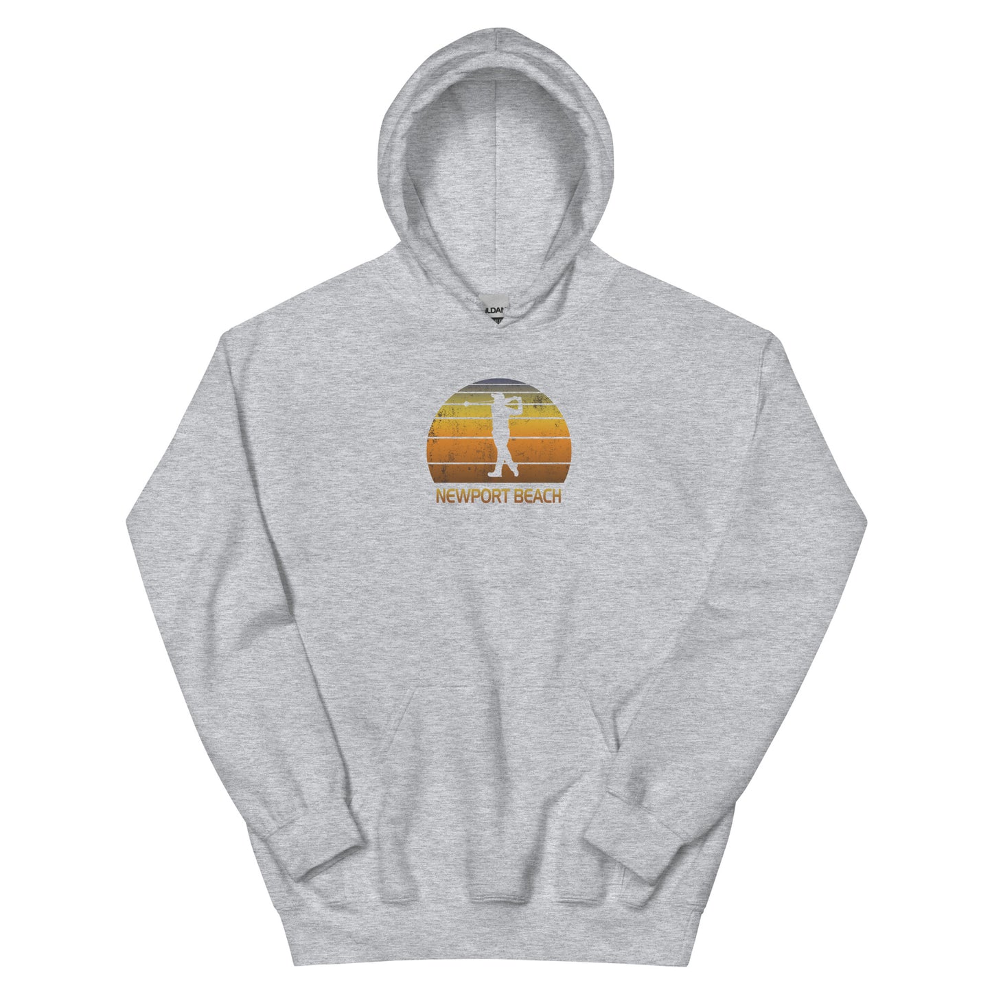 Cool Newport Beach California Golf Vintage Sunset Golfer Retro Unisex Hoodie Top Sweatshirt