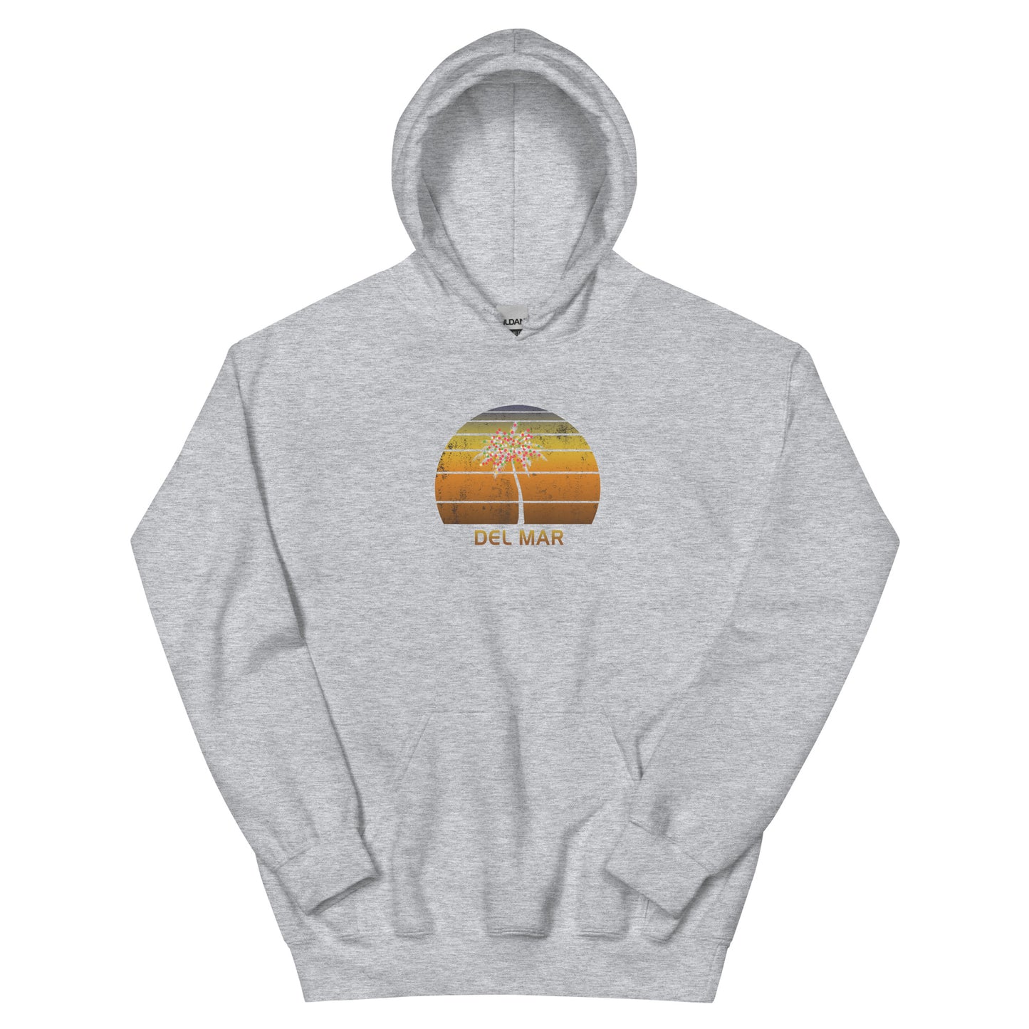 Retro Del Mar California Christmas Family Vacation Souvenir Sunset Unisex Hoodie Top Sweatshirt