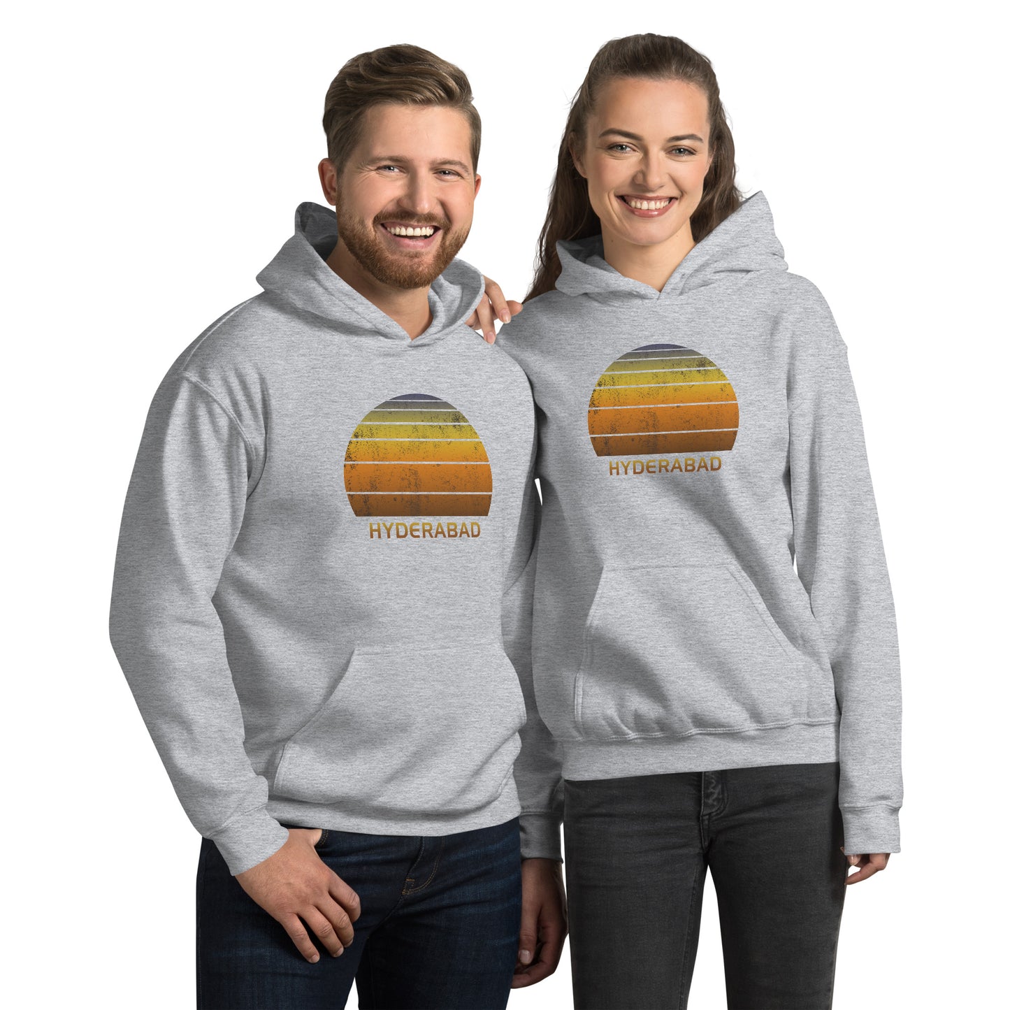 Retro Hyderabad India Vintage Sunset Vacation Souvenir Unisex Hoodie Top Sweatshirt