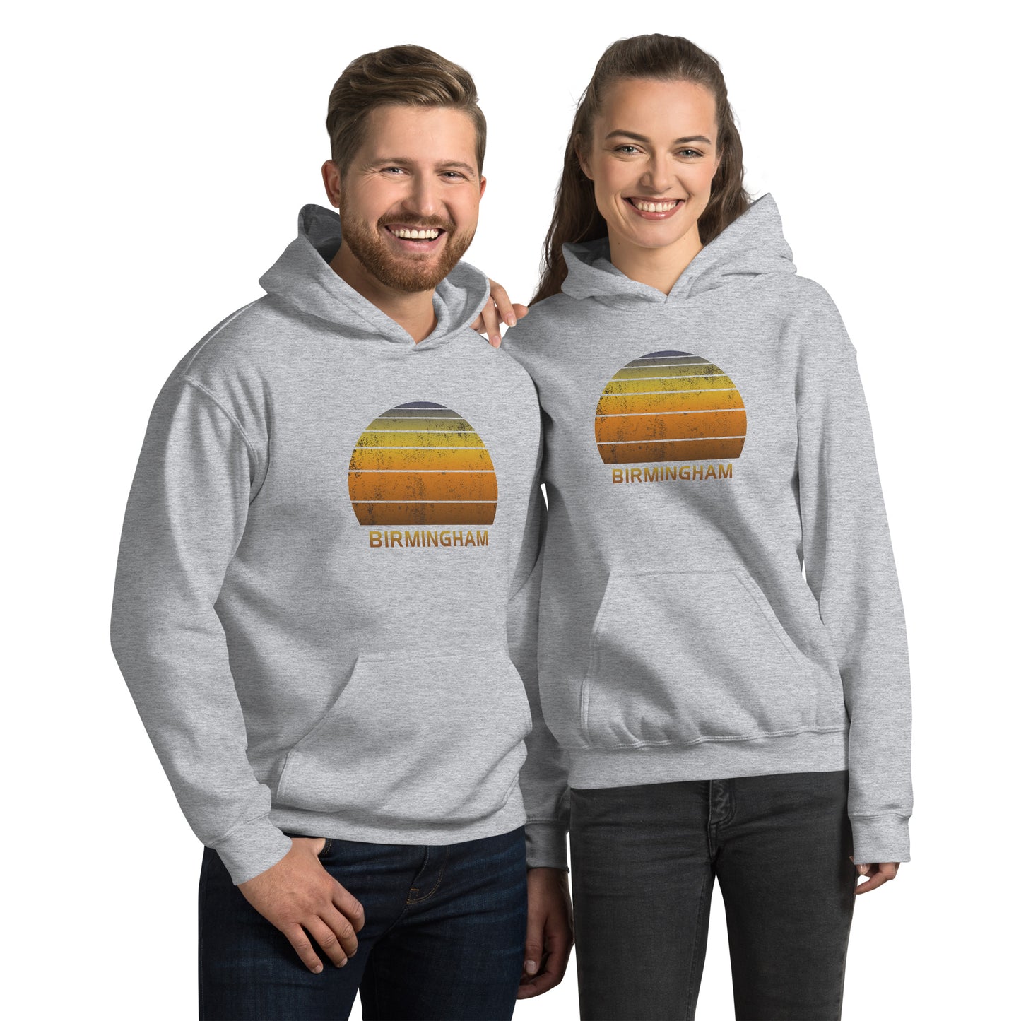 Retro Birmingham United Kingdom Vintage Sunset Vacation Souvenir Unisex Hoodie Top Sweatshirt