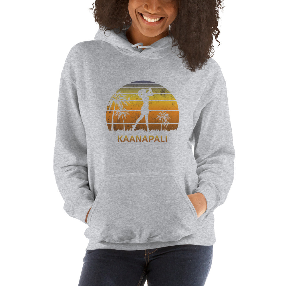 Retro Kaanapali Hawaii Women's Golf Golfing Fan Female Golfer Unisex Hoodie Top Sweatshirt