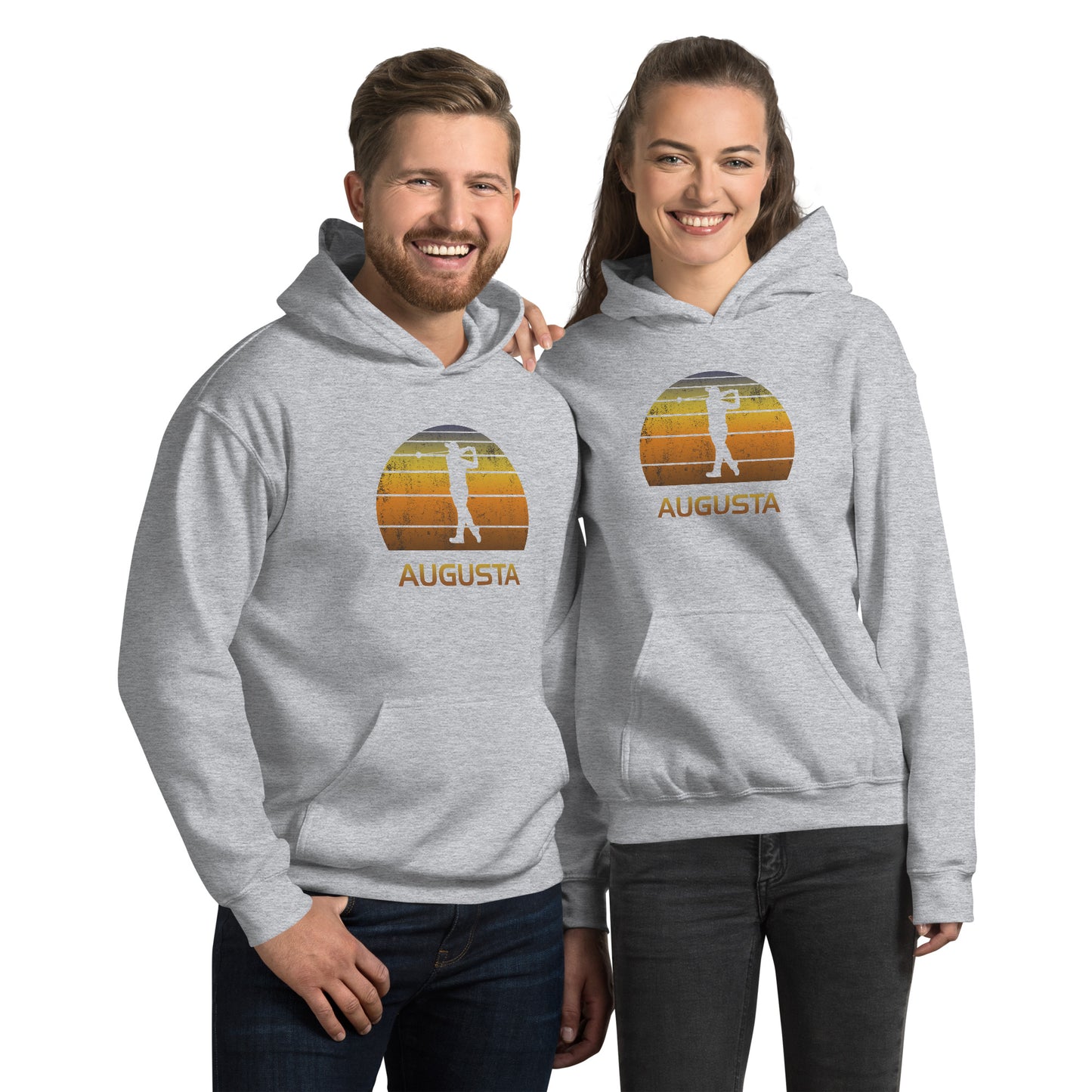 Cool Augusta Georgia Golf Vintage Sunset Golfer Retro Golfing Unisex Hoodie Top Sweatshirt