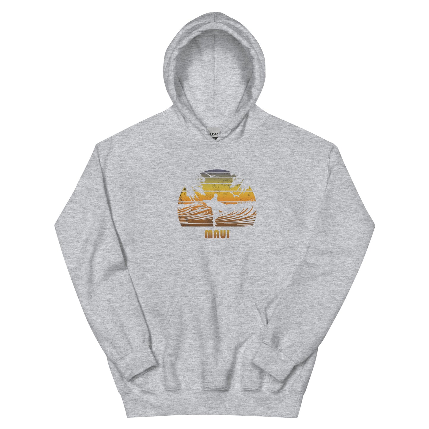 Retro Maui Hawaii Surfing Fan Surfer Beach Sunset Souvenir Unisex Hoodie Top Sweatshirt