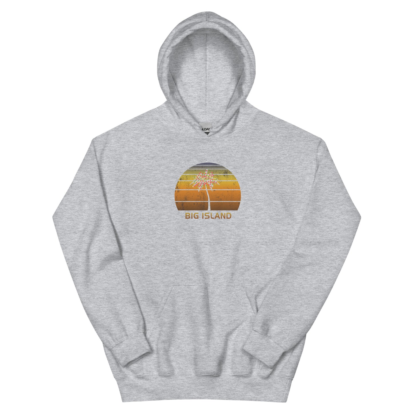 Retro Big Island Hawaii Christmas Family Vacation Souvenir Sunset Unisex Hoodie Top Sweatshirt