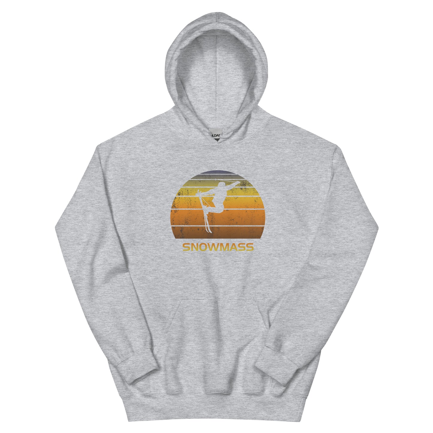 Retro Snowmass Colorado Ski Fan Skier Gift Skiing Sunset Vintage Sunrise Unisex Hoodie Top Sweatshirt