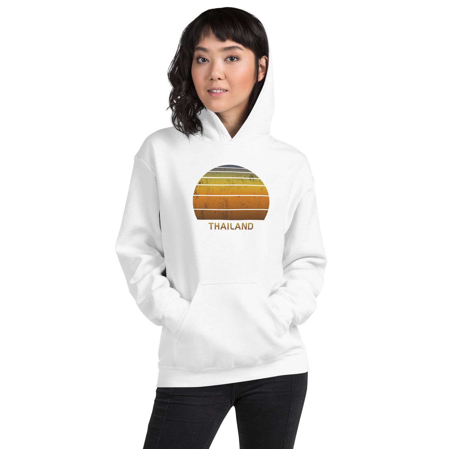 Retro Thailand Vintage Sunset Vacation Souvenir Unisex Hoodie Top Sweatshirt