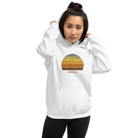 Retro Seoul South Korea Vintage Sunset Vacation Souvenir Unisex Hoodie Top Sweatshirt
