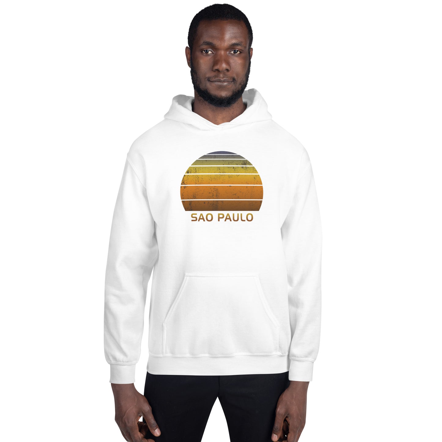Retro Sao Paulo Brazil Vintage Sunset Vacation Souvenir Unisex Hoodie Top Sweatshirt