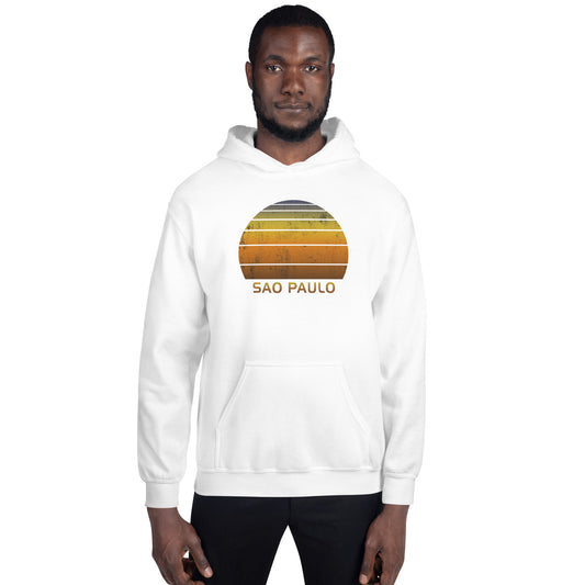 Retro Sao Paulo Brazil Vintage Sunset Vacation Souvenir Unisex Hoodie Top Sweatshirt