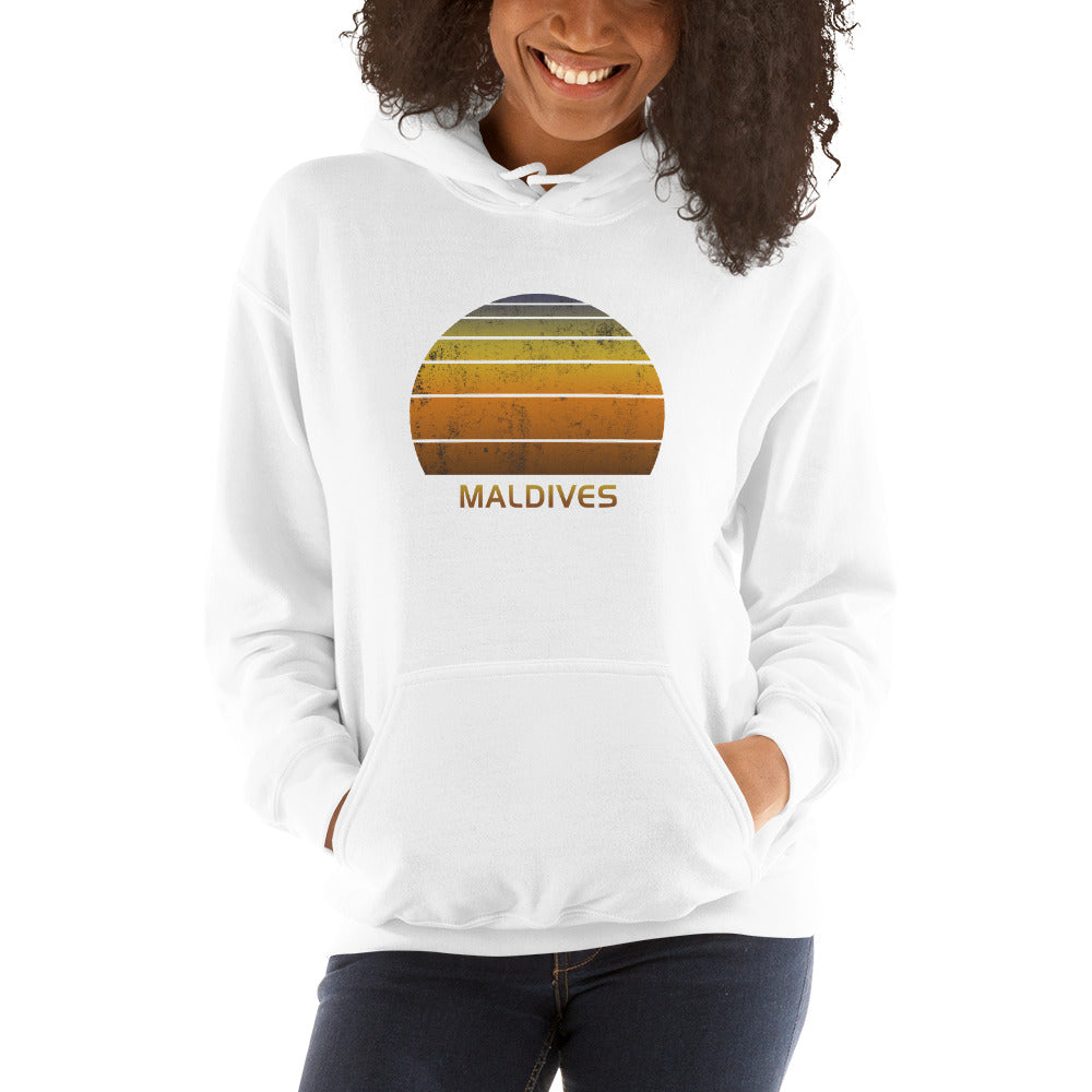 Retro Maldives Vintage Sunset Vacation Souvenir Unisex Hoodie Top Sweatshirt