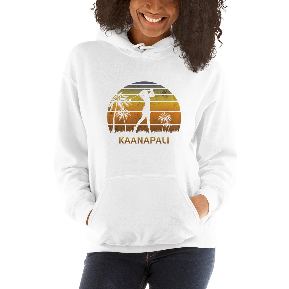 Retro Kaanapali Hawaii Women's Golf Golfing Fan Female Golfer Unisex Hoodie Top Sweatshirt