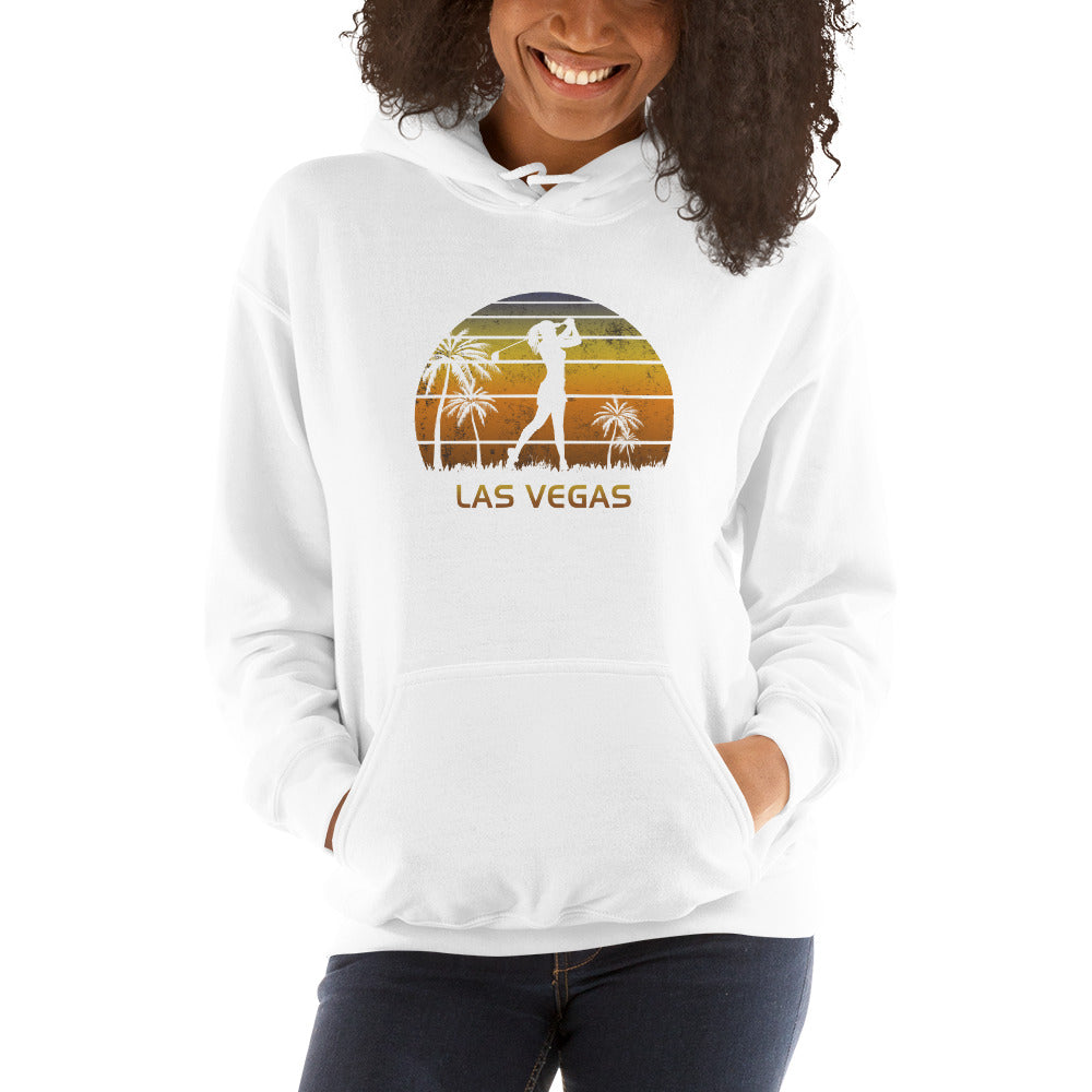 Retro Las Vegas Women's Golf Golfing Fan Female Golfer Unisex Hoodie Top Sweatshirt