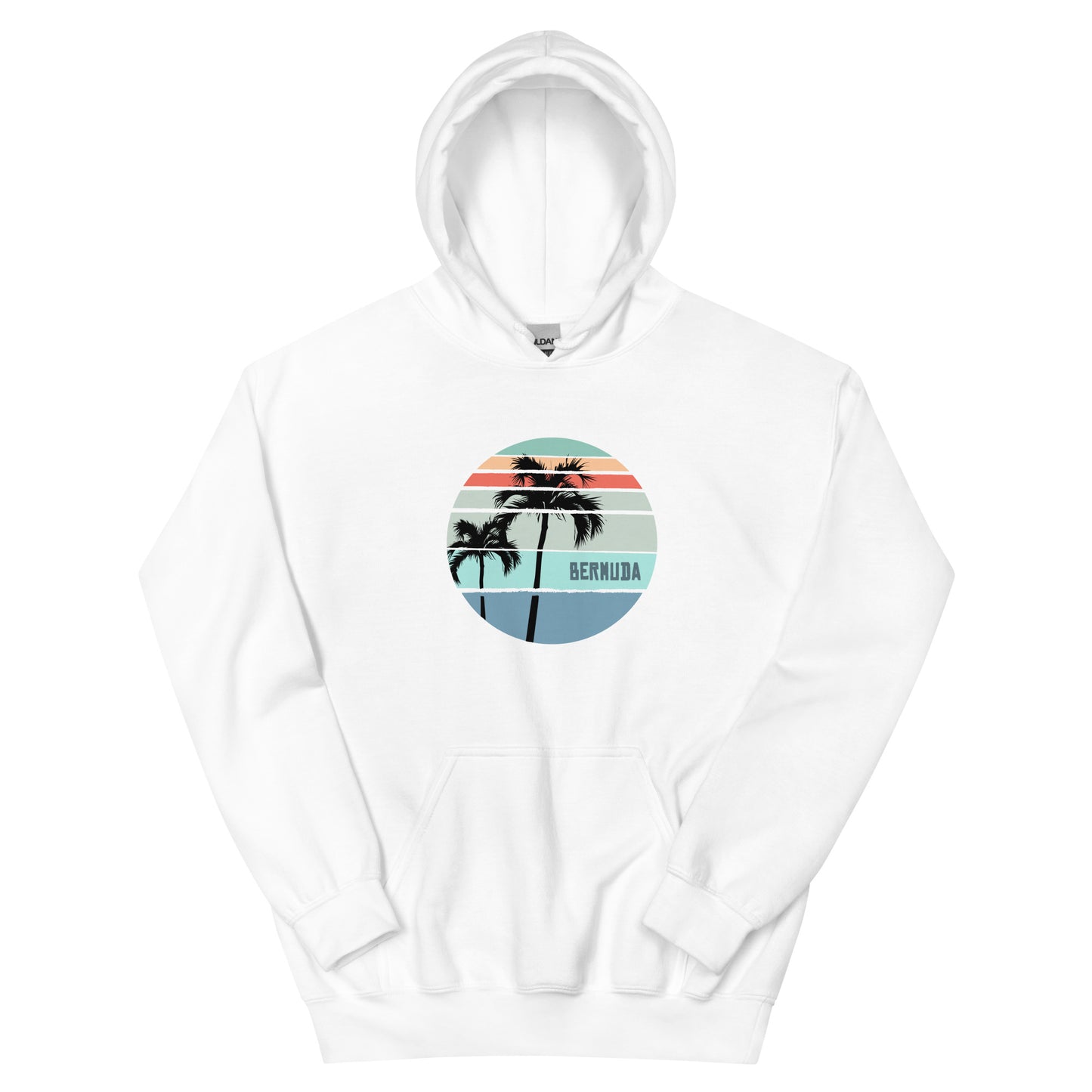 Cool Bermuda Palm Tree Vacation Souvenir Artistic Unisex Hoodie Top Sweatshirt