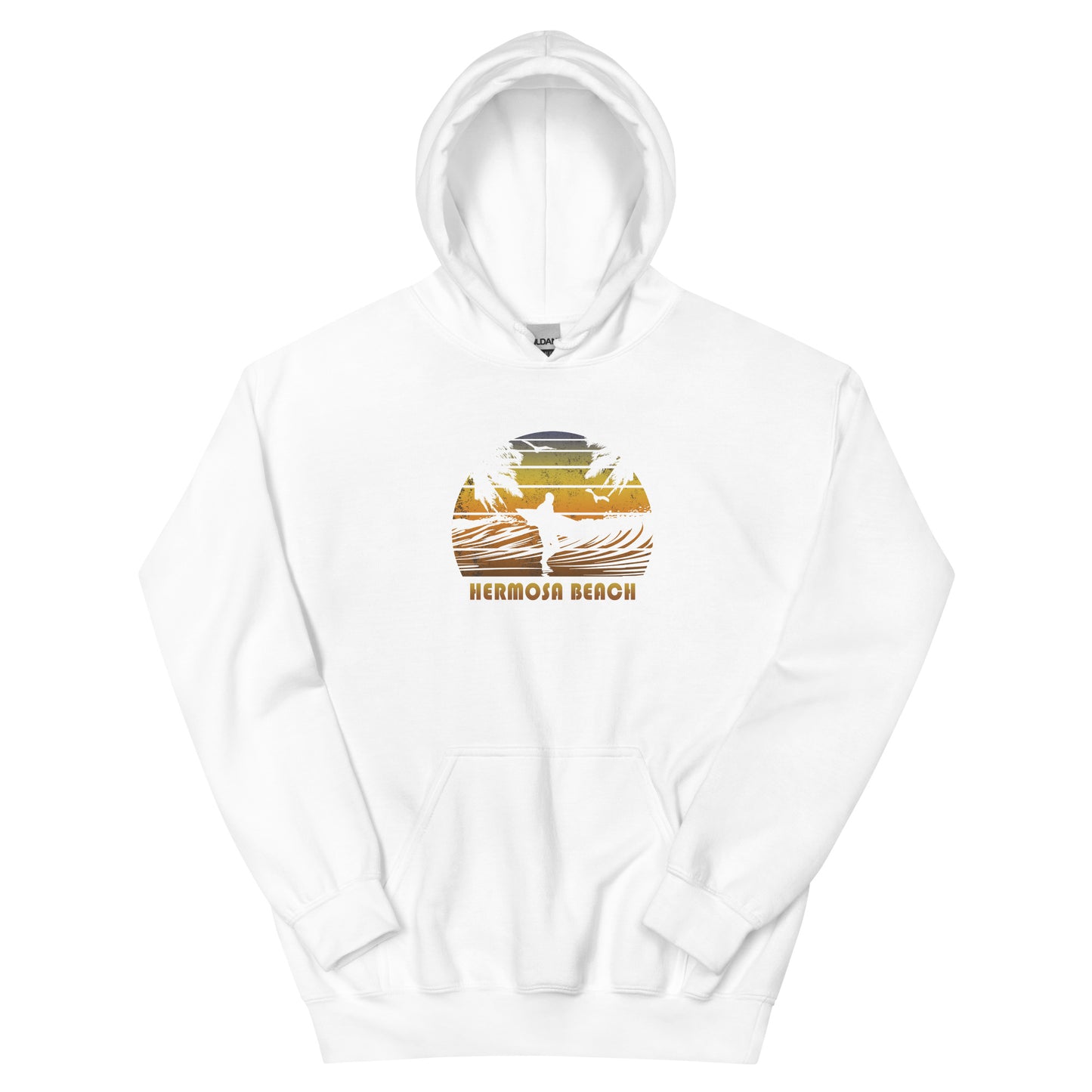 Retro Hermosa Beach California Surfing Fan Sunset Souvenir Unisex Hoodie Top Sweatshirt