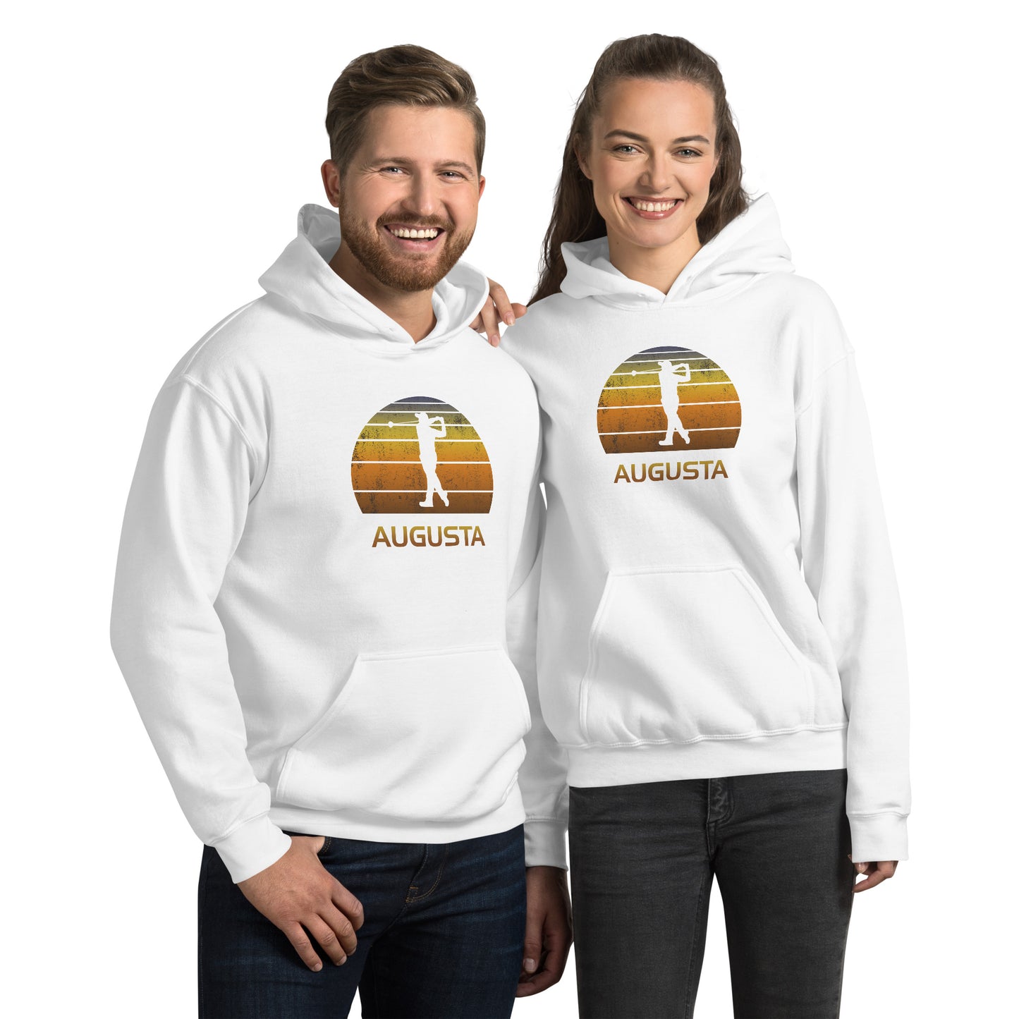 Cool Augusta Georgia Golf Vintage Sunset Golfer Retro Golfing Unisex Hoodie Top Sweatshirt