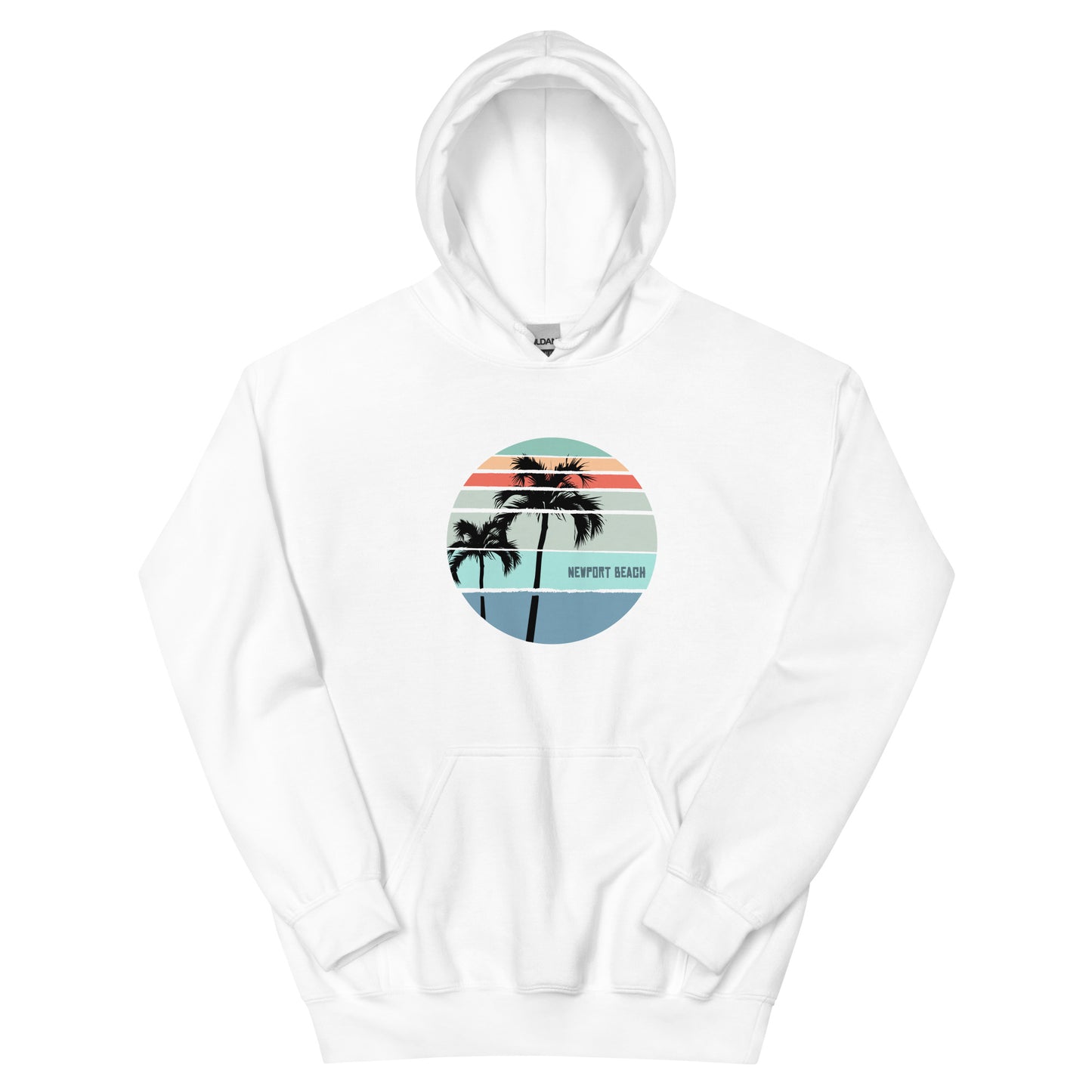 Cool Newport Beach California Palm Tree Vacation Souvenir Artistic Unisex Hoodie Top Sweatshirt