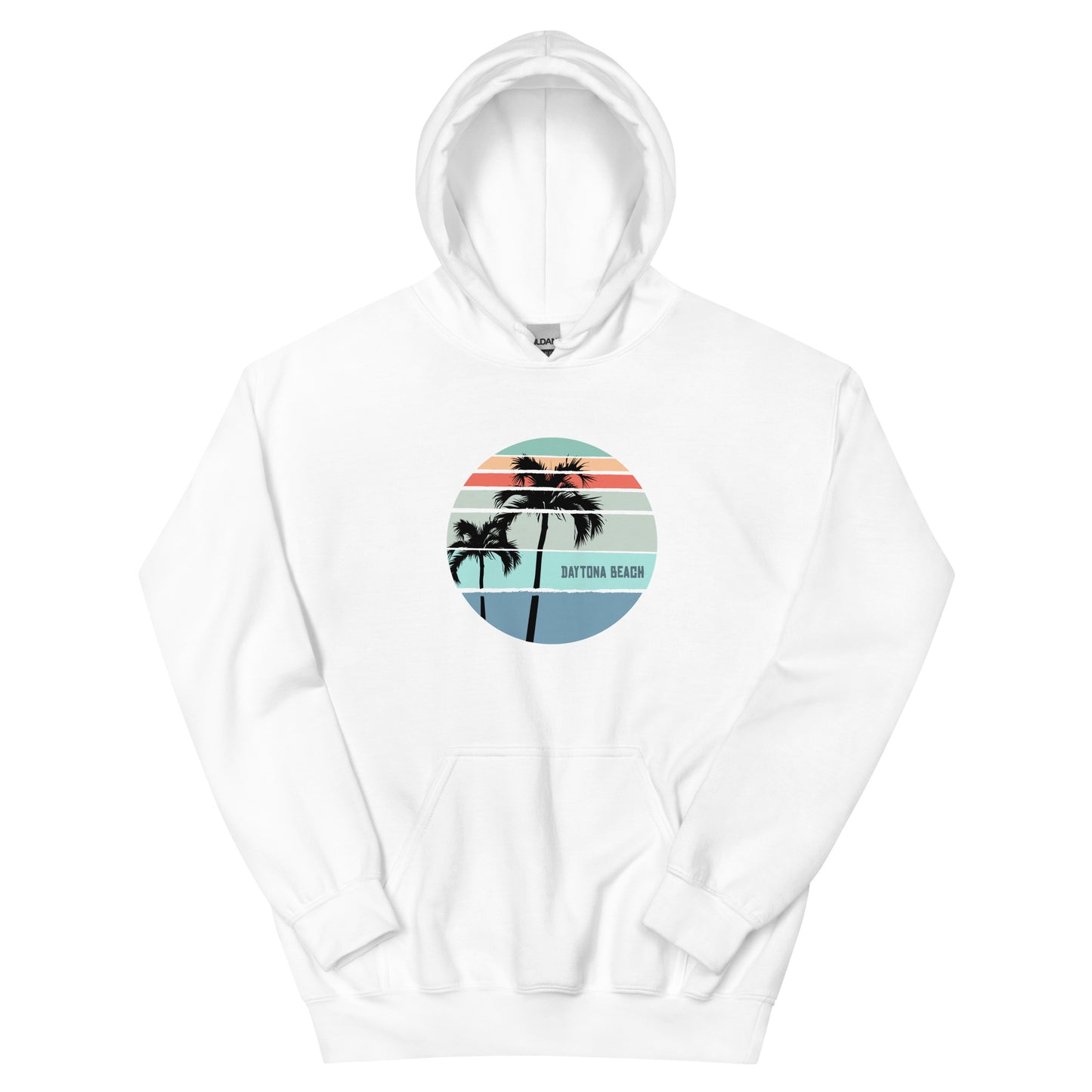 Cool Daytona Beach Florida Palm Tree Vacation Souvenir Artistic Unisex Hoodie Top Sweatshirt