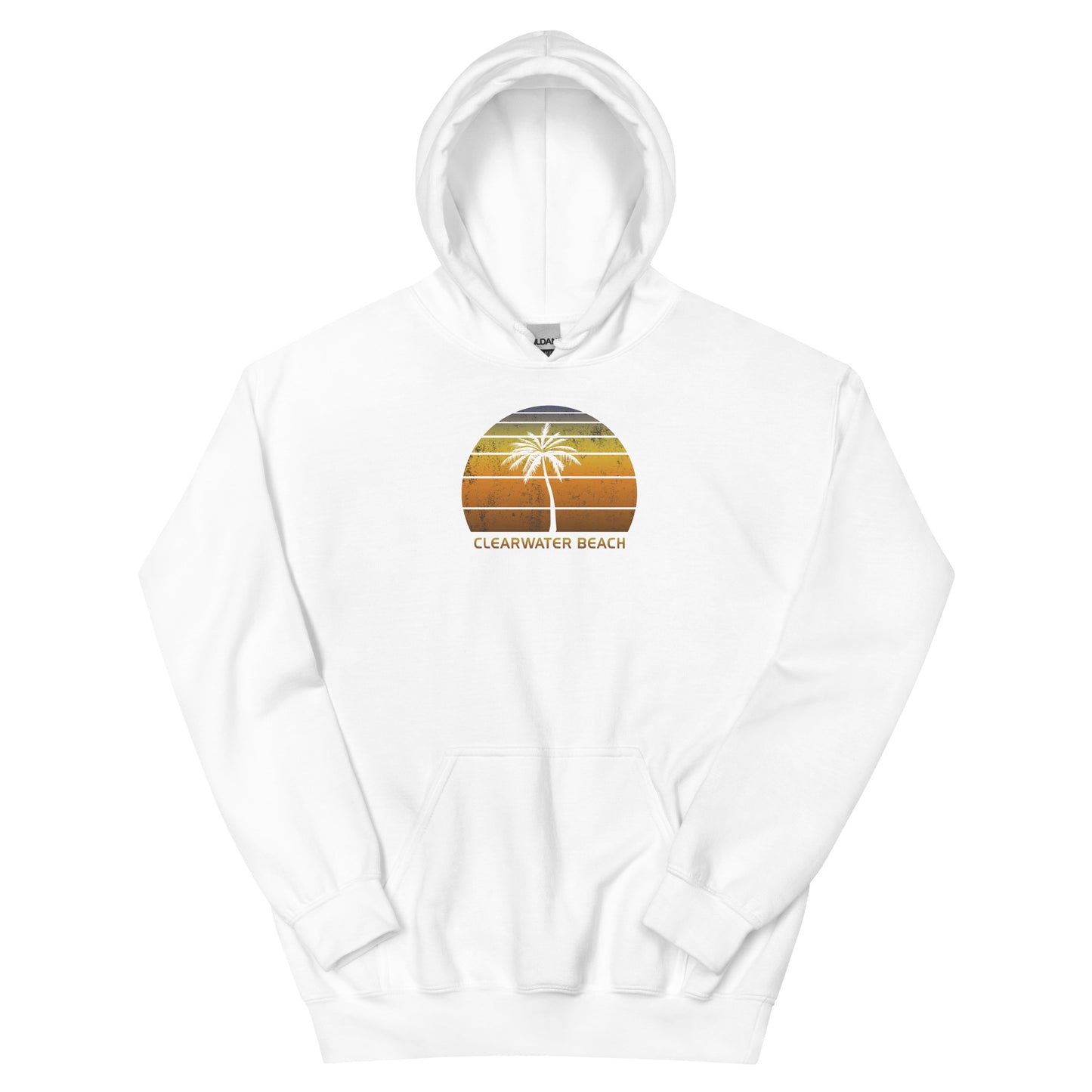 Retro Clearwater Beach Florida Vintage Sunset Vacation Souvenir Unisex Hoodie Top Sweatshirt