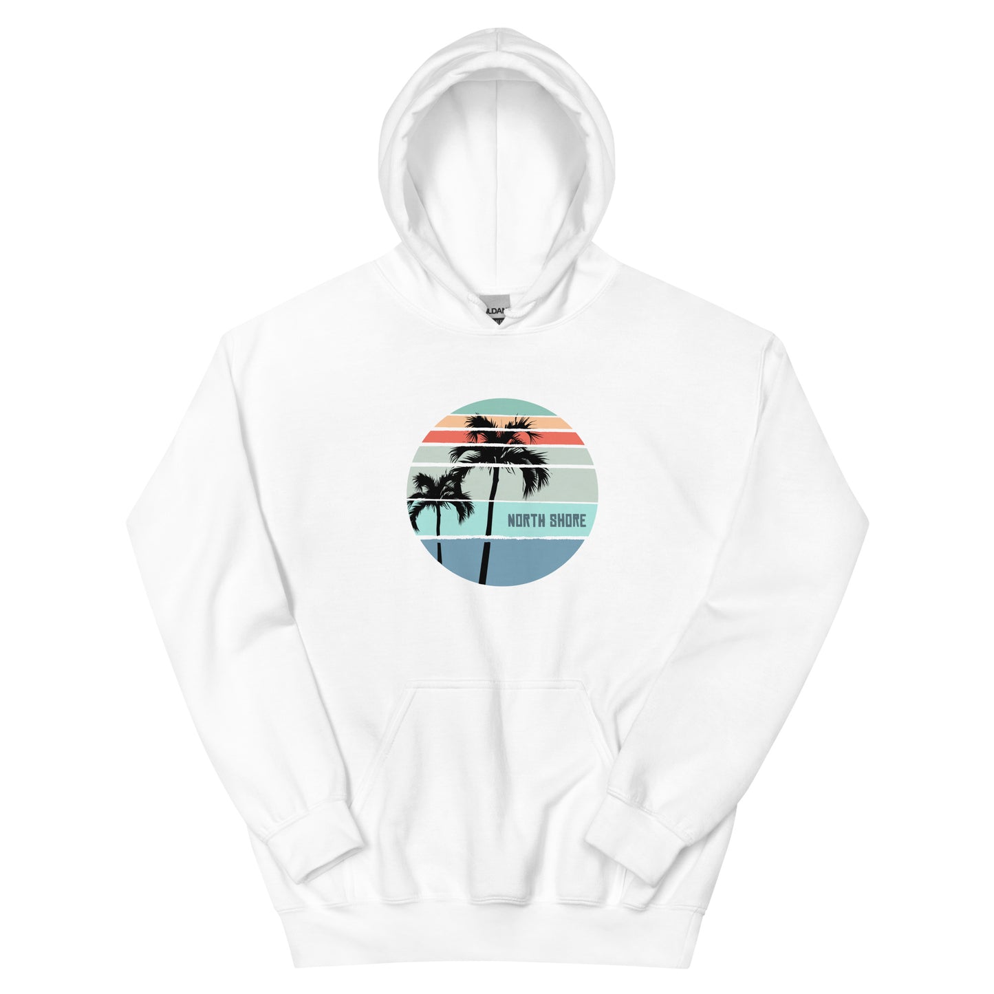 Cool North Shore Hawaii Palm Tree Vacation Souvenir Artistic Unisex Hoodie Top Sweatshirt