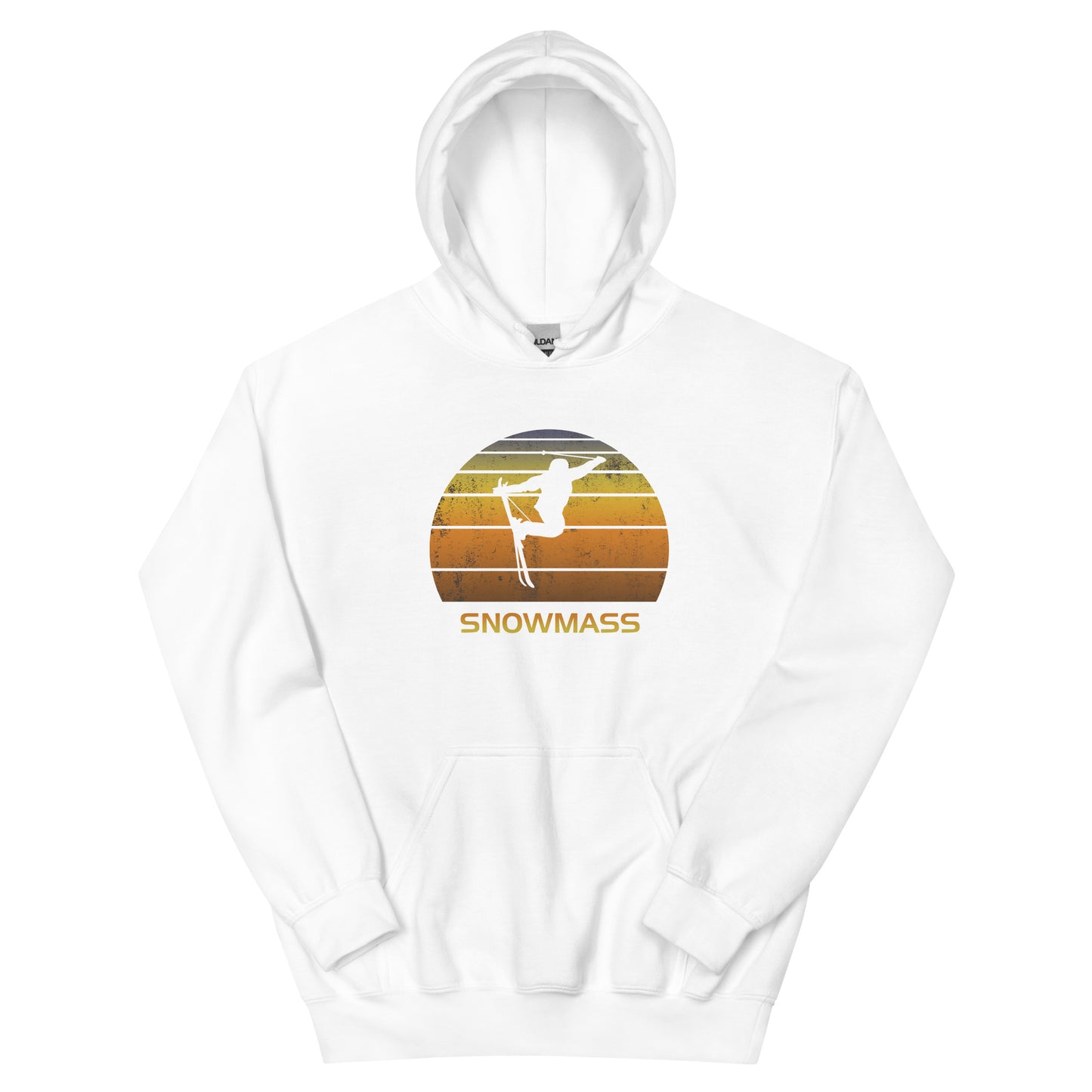 Retro Snowmass Colorado Ski Fan Skier Gift Skiing Sunset Vintage Sunrise Unisex Hoodie Top Sweatshirt