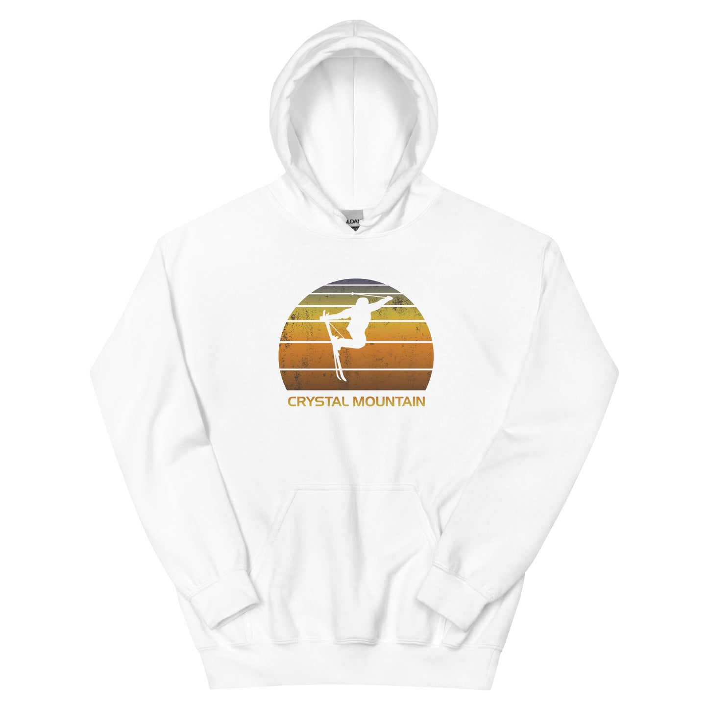 Retro Crystal Mountain Ski Fan Skier Skiing Sunset Vintage Unisex Hoodie Top Sweatshirt