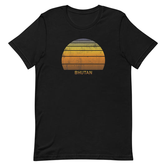 Retro Bhutan Sunset Native African Vacation Souvenir Stylish Unisex T-Shirt