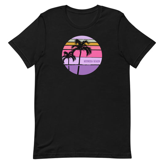Cool Hermosa Beach California Palm Tree Artistic Vacation Souvenir Unisex T-Shirt