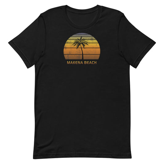 Retro Makena Beach Maui Hawaii Vintage Sunset Vacation Souvenir Unisex T-Shirt