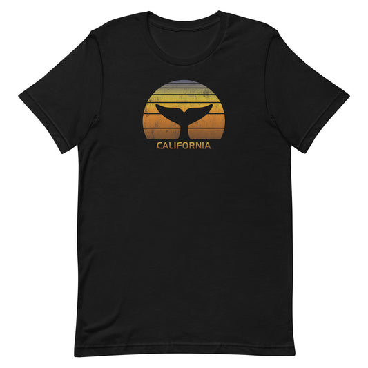 California Whale Watching Fan Retro Sunset Unisex T-Shirt