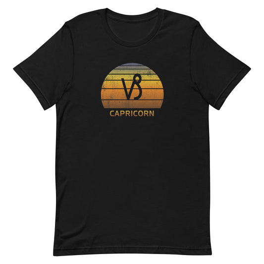 Capricorn Zodiac Sign Symbol Astrology Retro Birthday Gift Present Unisex T-Shirt