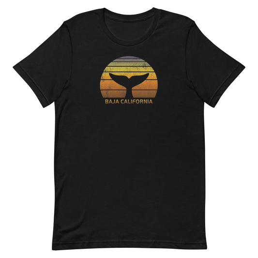 Baja California Mexico Whale Watching Fan Retro Sunset Unisex T-Shirt