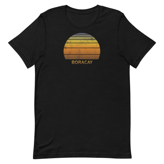 Retro Boracay Philippines Vintage Sunset Vacation Souvenir Unisex T-Shirt