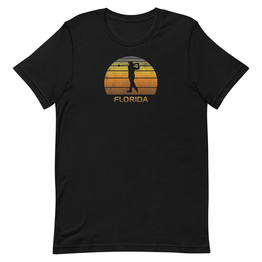 Cool Florida Golf Vintage Sunset Golfer Retro Stylish Unisex T-Shirt