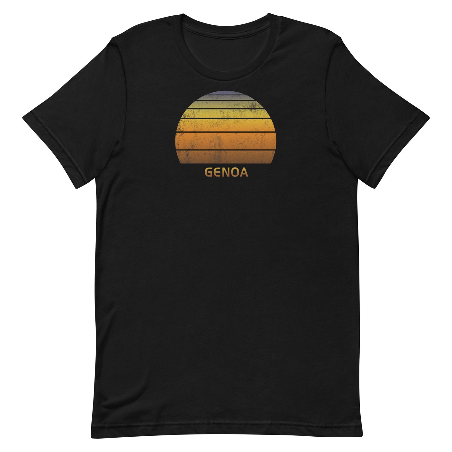 Retro Genoa Italy Vintage Sunset Vacation Souvenir Unisex T-Shirt