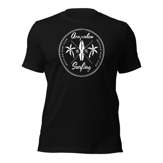 Retro Acapulco Mexico Beach Vacation Souvenir Surfing Fan Unisex T-Shirt