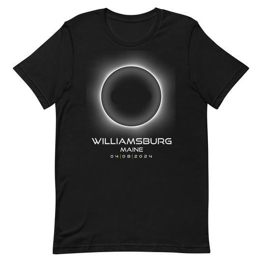 2024 Williamsburg Maine Eclipse Souvenir Memento April 8 Solar Unisex T-Shirt