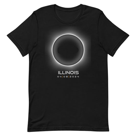 2024 Illinois Eclipse Souvenir Memento April 8 Solar Unisex T-Shirt