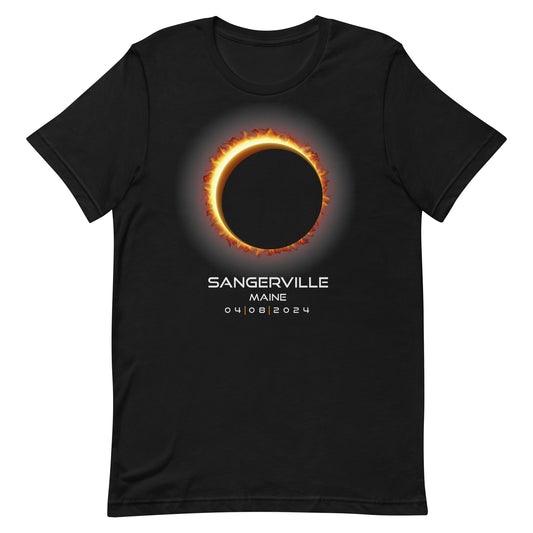 2024 Sangerville Maine Eclipse Memento Souvenir April 8 Solar Unisex T-Shirt