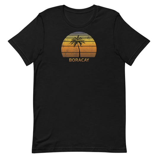 Retro Boracay Philippines Vintage Sunset Beach Vacation Souvenir Unisex T-Shirt