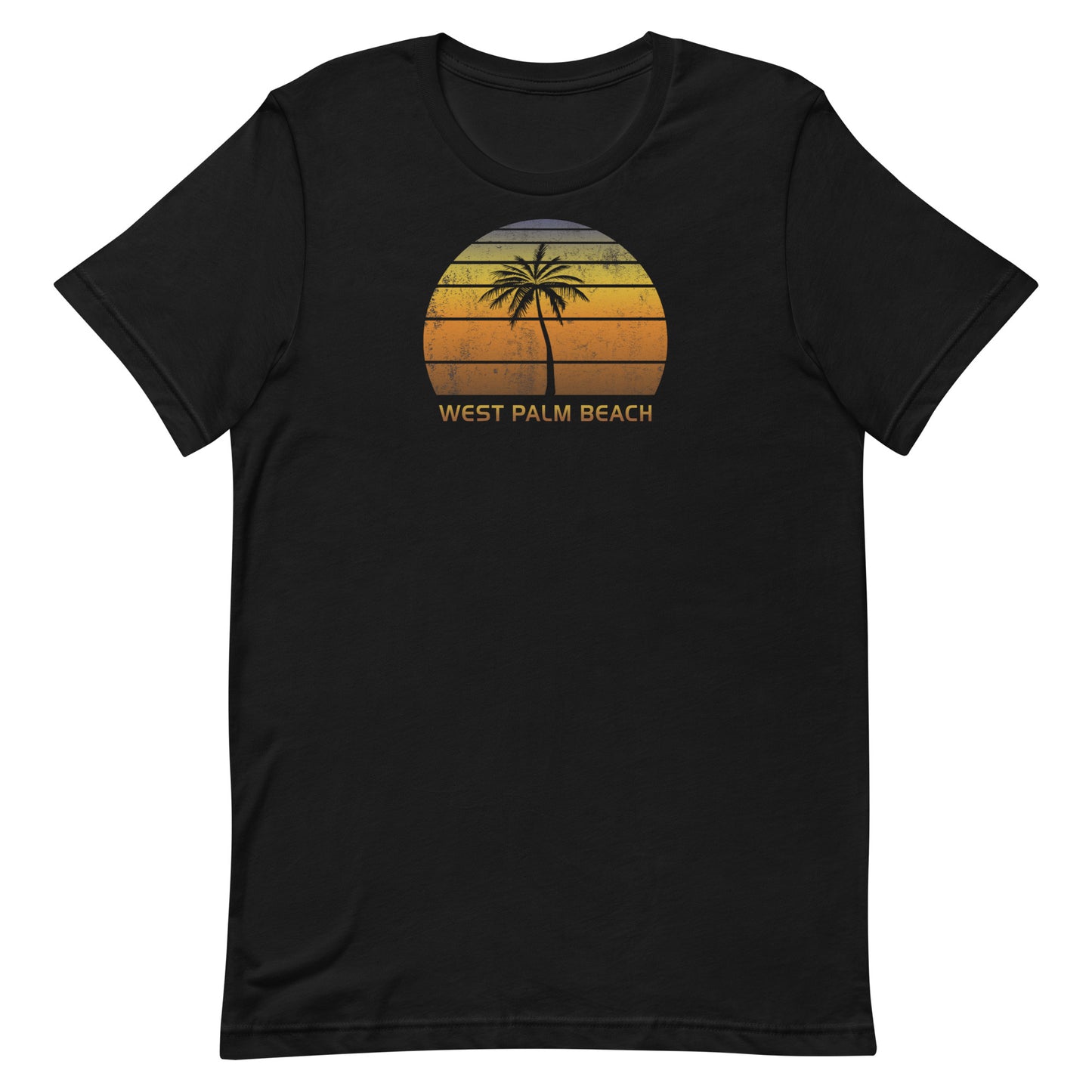 Retro West Palm Beach Florida Vintage Sunset Vacation Souvenir Unisex T-Shirt