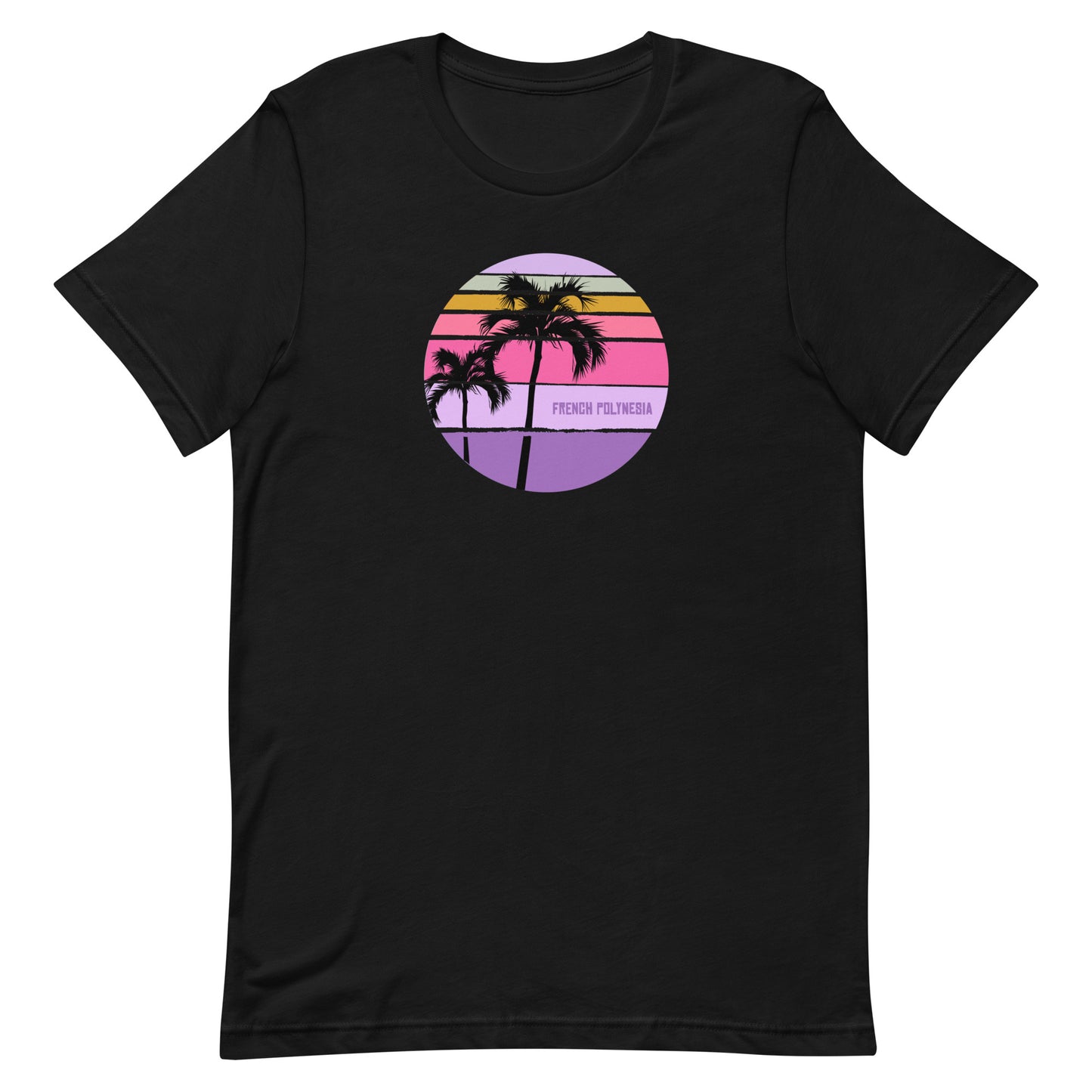 Cool French Polynesia Palm Tree Artistic Vacation Souvenir Unisex T-Shirt