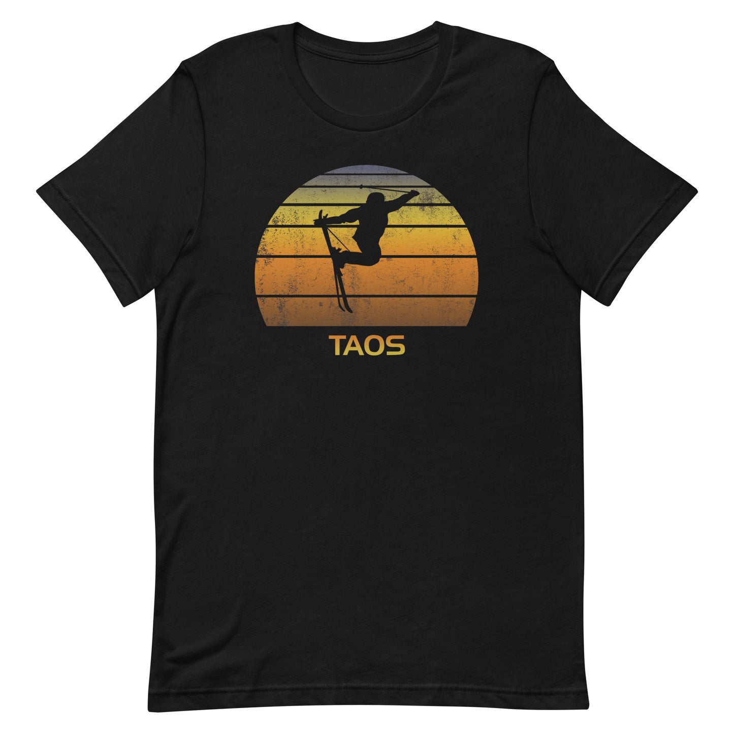 Retro Taos New Mexico Ski Fan Skier Gift Skiing Sunset Vintage Sunrise Unisex T-Shirt
