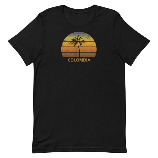 Retro Colombia Vintage Sunset Beach Vacation Souvenir Unisex T-Shirt