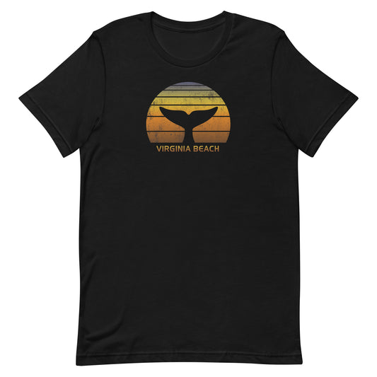 Virginia Beach Whale Watching Fan Retro Sunset Unisex T-Shirt