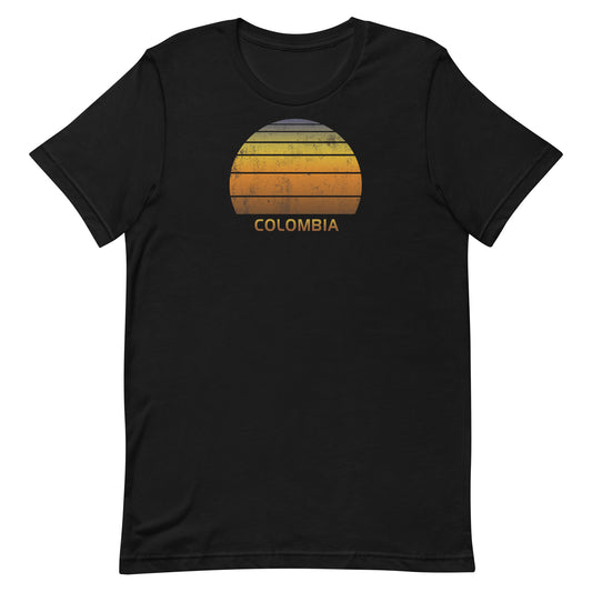 Retro Colombia Unisex T-Shirt Vintage Sunset Vacation Souvenir