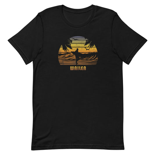 Retro Wailea Maui Hawaii Unisex T-Shirt Surfing Fan Surfer Beach Sunset Souvenir
